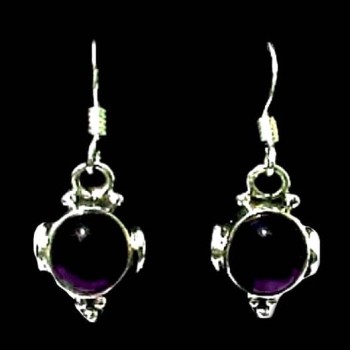 Bijoux indiens - Boucles d'Oreilles indiennes Améthyste