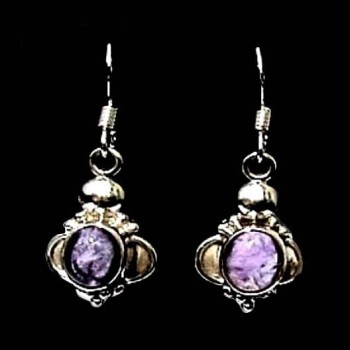 Bijoux indiens - Boucles d'Oreilles indiennes Améthyste