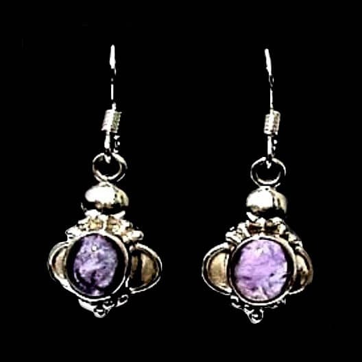 Bijoux indiens - Boucles d'Oreilles indiennes Améthyste