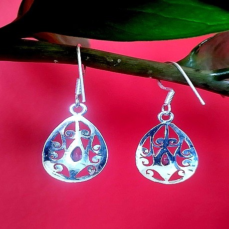 Bijoux indiens argent - Boucles d'Oreilles indiennes Améthyste