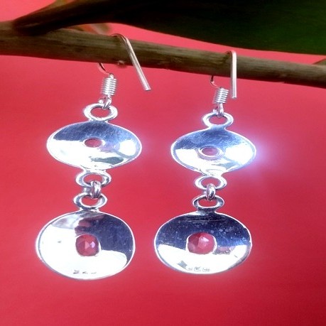 Bijoux indiens argent - Boucles d'Oreilles indiennes Améthyste