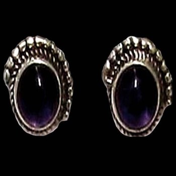 Bijoux inde - Boucles d'Oreilles indiennes Améthyste