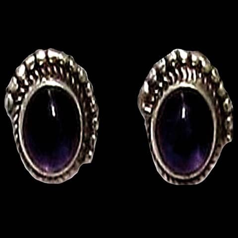 Bijoux inde - Boucles d'Oreilles indiennes Améthyste