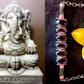 Bijoux indiens argent - Bracelet indien Améthyste