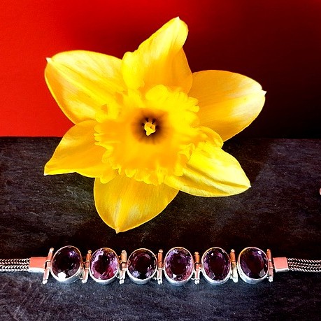 Bijoux indiens argent - Bracelet indien Améthyste