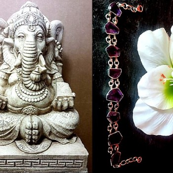 Bijoux indiens argent - Bracelet indien Améthyste