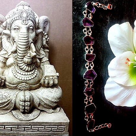 Bijoux indiens argent - Bracelet indien Améthyste