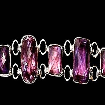Bijoux indiens argent - Bracelet indien Améthyste