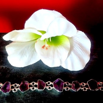Bijoux indiens argent - Bracelet indien Améthyste
