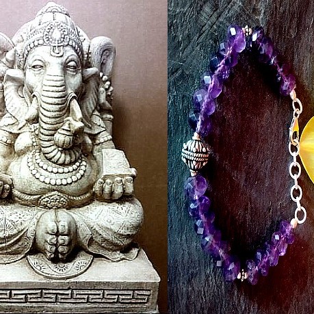 Bijoux indiens argent - Bracelet indien Améthyste