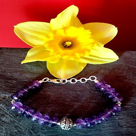 Bijoux indiens argent - Bracelet indien Améthyste