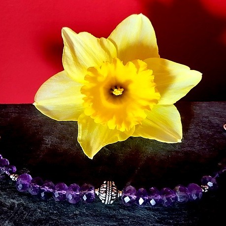 Bijoux indiens argent - Bracelet indien Améthyste