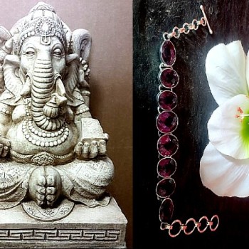 Bijoux indiens argent - Bracelet indien Améthyste