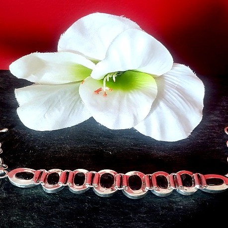 Bijoux indiens argent - Bracelet indien Améthyste