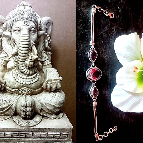 Bijoux indiens argent - Bracelet indien Améthyste