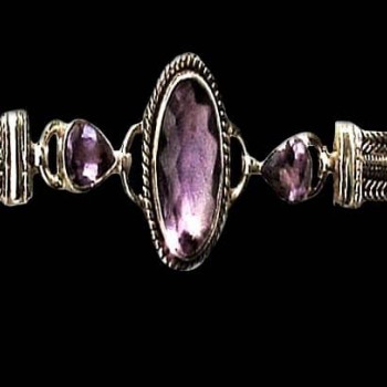 Bijoux indiens argent - Bracelet indien Améthyste