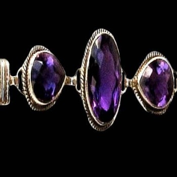 Bijoux indiens argent - Bracelet indien Améthyste