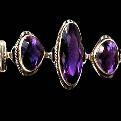 Bijoux indiens argent - Bracelet indien Améthyste