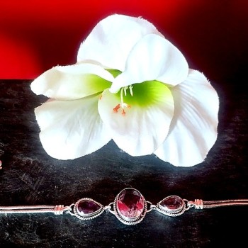 Bijoux indiens argent - Bracelet indien Améthyste
