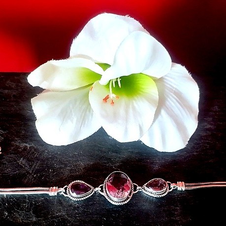 Bijoux indiens argent - Bracelet indien Améthyste