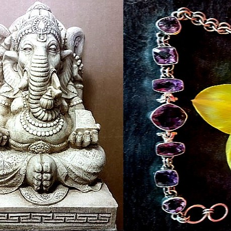 Bijoux indiens argent - Bracelet indien Améthyste