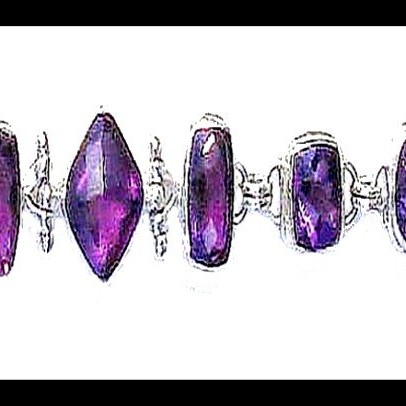 Bijoux indiens argent - Bracelet indien Améthyste