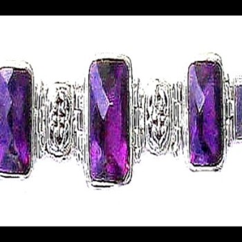 Bijoux indiens argent - Bracelet indien Améthyste