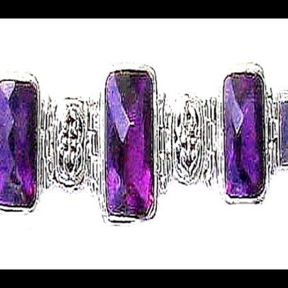 Bijoux indiens argent - Bracelet indien Améthyste