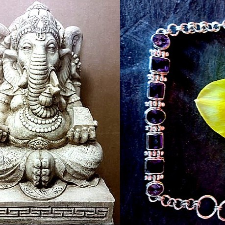 Bijoux indiens argent - Bracelet indien Améthyste