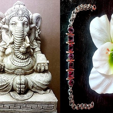 Bijoux indiens argent - Bracelet indien Améthyste