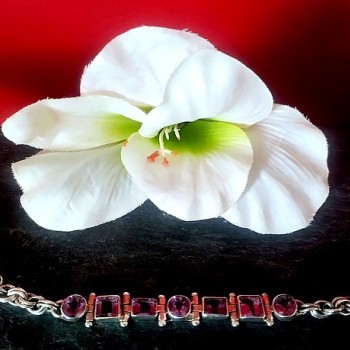 Bijoux indiens argent - Bracelet indien Améthyste