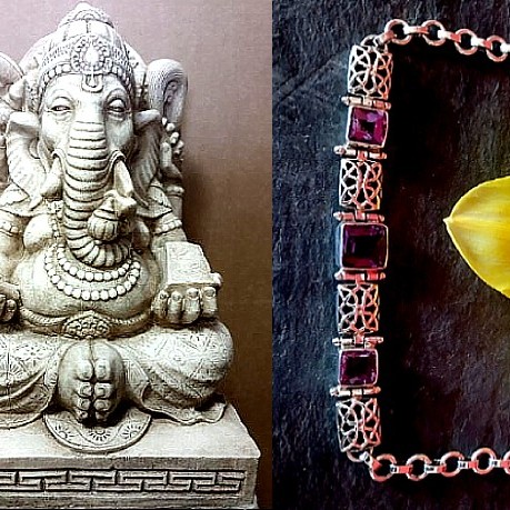 Bijoux indiens argent - Bracelet indien Améthyste