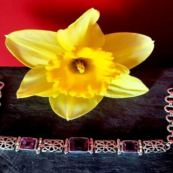 Bijoux indiens argent - Bracelet indien Améthyste