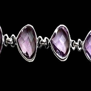 Bijoux indiens amethyste Bracelet argent