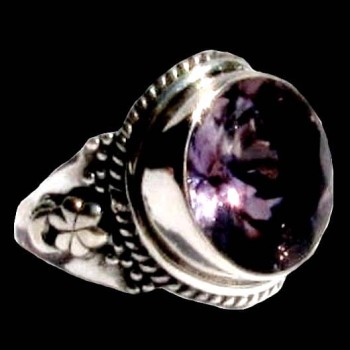 Bijoux inde - Bague argent Améthyste