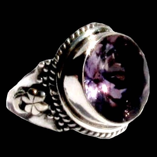 Bijoux inde - Bague argent Améthyste
