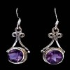 Bijoux indiens argent - Boucles d'Oreilles indiennes Améthyste