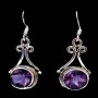 Bijoux indiens argent - Boucles d'Oreilles indiennes Améthyste