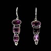 Bijoux indiens argent - Boucles d'Oreilles indiennes Améthyste