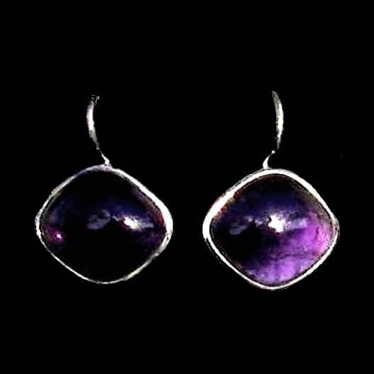 Bijoux indiens argent - Boucles d'Oreilles indiennes Améthyste