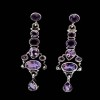 Bijoux indiens argent - Boucles d'Oreilles indiennes Améthyste