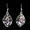 Bijoux indiens argent - Boucles d'Oreilles indiennes Améthyste
