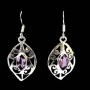 Bijoux indiens argent - Boucles d'Oreilles indiennes Améthyste