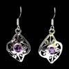Bijoux indiens argent - Boucles d'Oreilles indiennes Améthyste