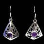 Bijoux indiens argent - Boucles d'Oreilles indiennes Améthyste