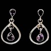Bijoux indiens argent - Boucles d'Oreilles indiennes Améthyste