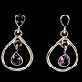 Bijoux indiens argent - Boucles d'Oreilles indiennes Améthyste