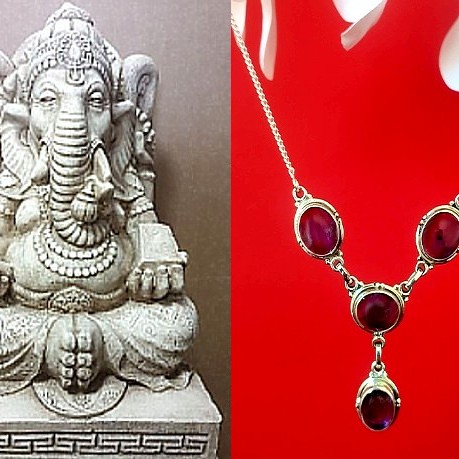 Bijoux indiens argent - Collier indien Améthyste