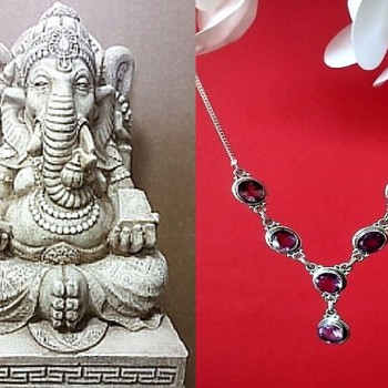 Bijoux indiens argent - Collier indien Améthyste
