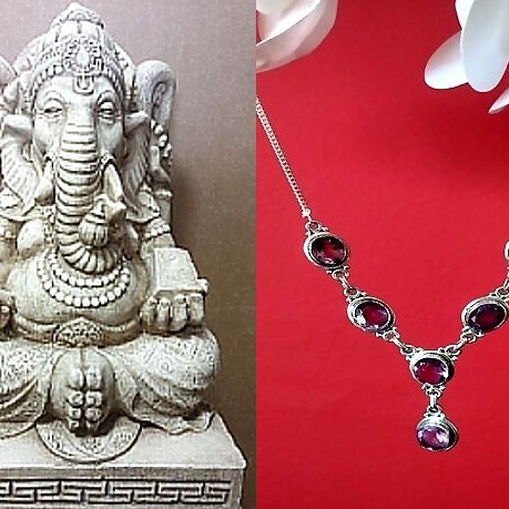 Bijoux indiens argent - Collier indien Améthyste